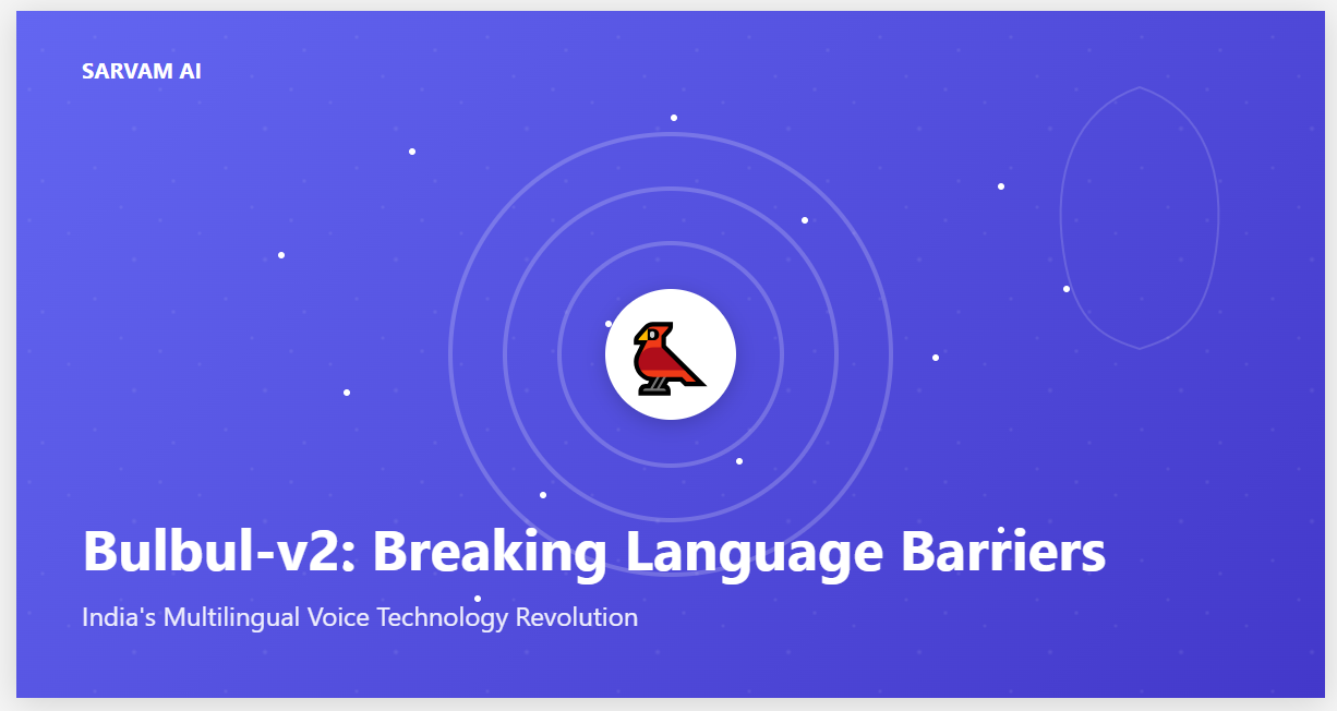 Sarvam AI's Bulbul-v2: India's Multilingual Voice Tech Breakthrough